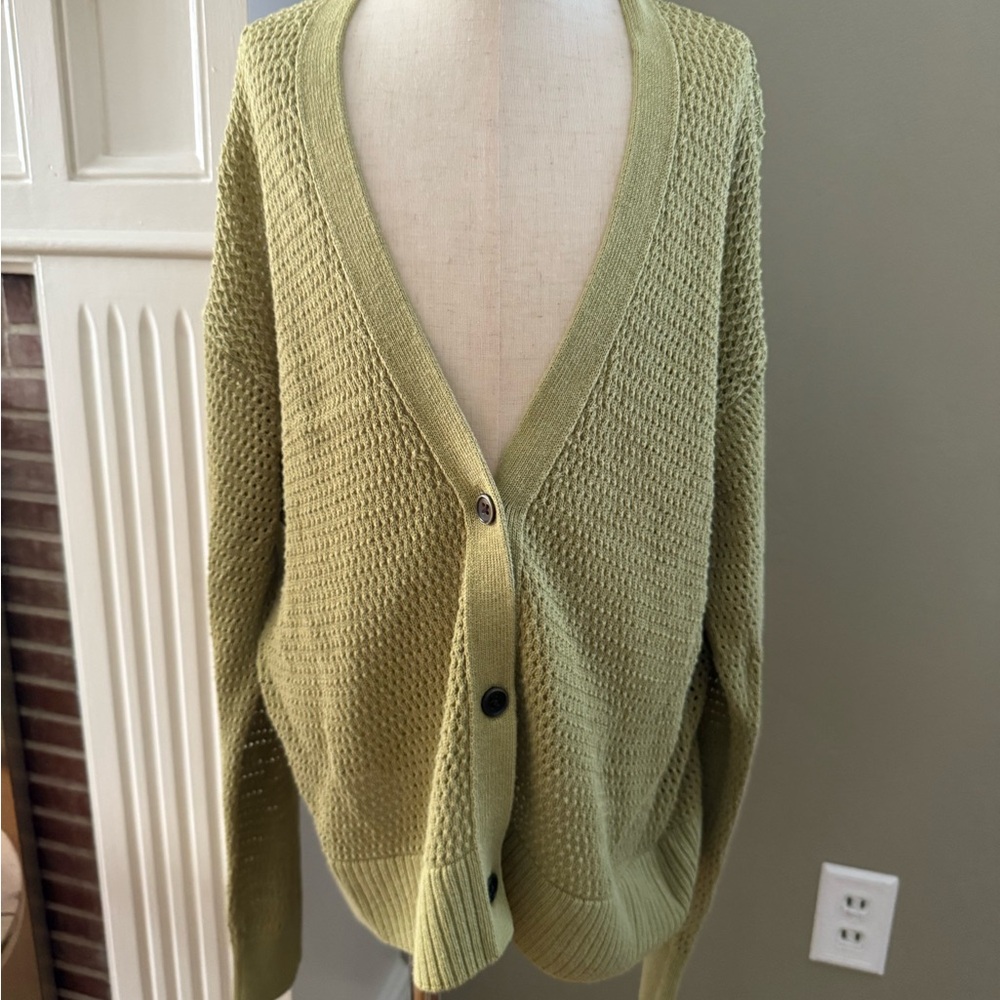 Uniqlo Green Cardigan Sweater